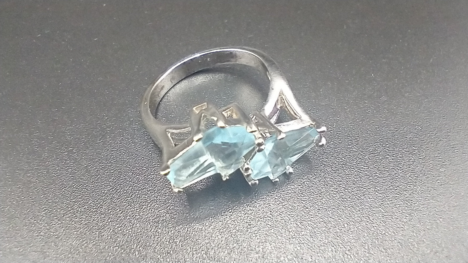 "AT THE CROSS" Powder blue stone on 925 sterling silver. ring is size 7. $65.