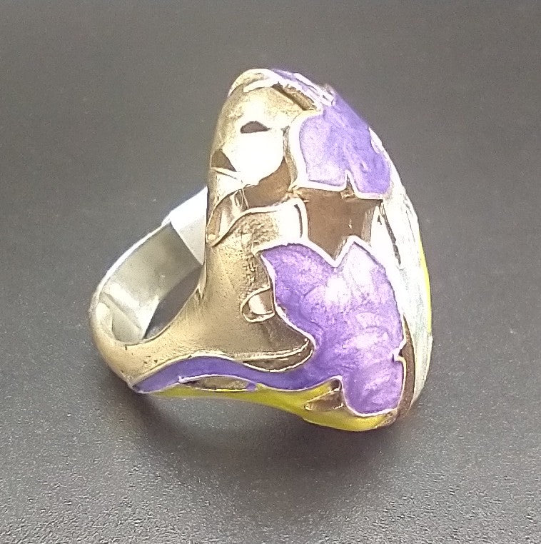 "CONCEPTUAL" 925 sterling silver/Bronze ring size 8...$75.