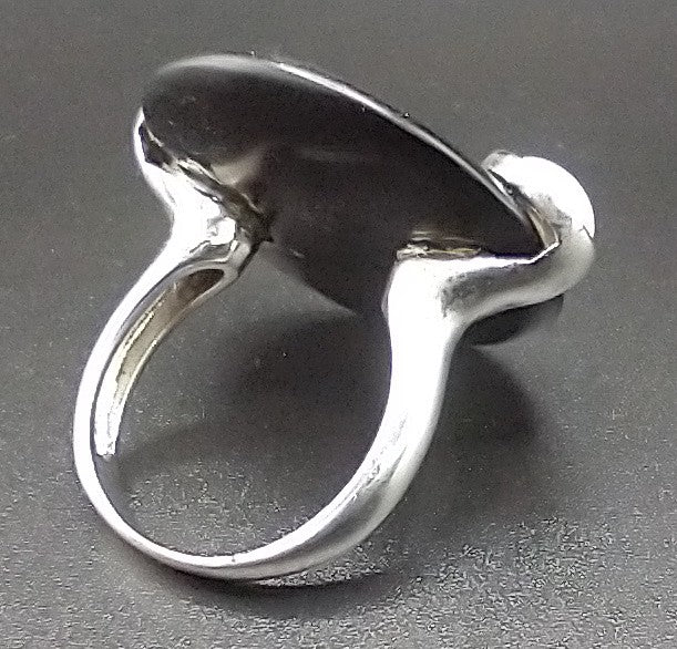"LOKI" Black stone on 925 sterling silver ring size 11....$90.