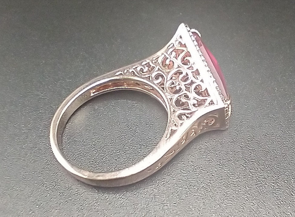 "PINK PALACE" Rose gold over 925 sterling silver ring size 7...$70.