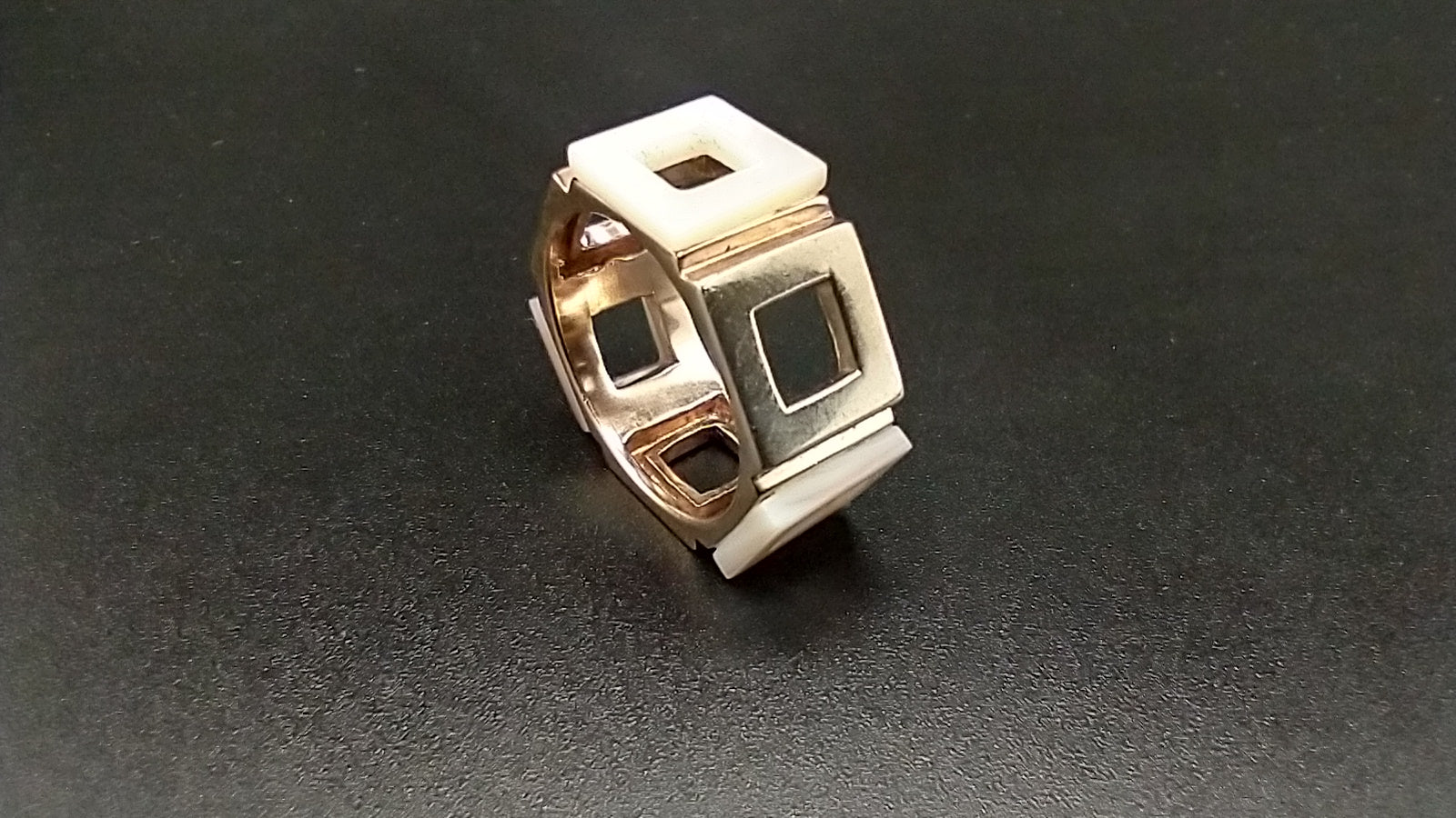 "i'M NOT A SQUARE" rose gold over 925 sterling silver ring size 7...$70.